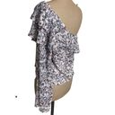 Rebecca Minkoff  one shoulder Mia floral ruffle blouse size Small Photo 6