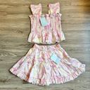 Hill House  The Paz Top and Skirt Set Linen in Candy Kaleidoscope Size M NWT Photo 2