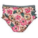 No Boundaries  Juniors' Floral Print Striped Criss Cross Sides Swimsuit Bottom M Photo 2