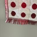 Talbots  Women’s Red Cream Polka Dot Wool Blend Fashion Scarf Fringe 75”, 17.5” Photo 10