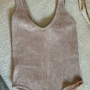 Aura Tan Ribbed Bodysuit Tank Photo 0