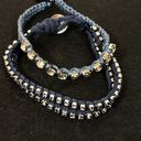 American Eagle Pair of Rope Cord Rhinestone Bracelet Blue  Outfitters AEO Photo 1