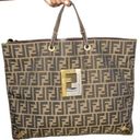 Fendi Authentic  Zucca Brown Canvas Tote Bag Photo 0