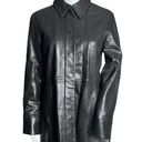 Banana Republic  Leather Jacket Black Snap Button Front Buttery Soft Long Sleeve Photo 0