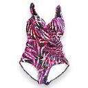 St. John’s Bay  Tropical Swimsuit Swimwear One Piece Purple Floral Size 10 Photo 4