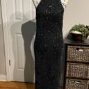 Scala Silk Sequins Vintage Embellished Halter Beaded Open Back Photo 0