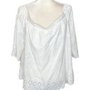 City Chic  Women's PLUS 18 Medium Peekaboo Eyelet Off the Shoulder Top White NWT Photo 1