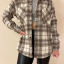 Como vintage Tan/Taupe and White Plaid  Flannel Jacket Photo 0