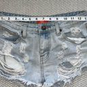 Fray Hem Light Wash Denim Distressed Ripped Cut Off Jean Shorts Sz S Sihnderella Blue Photo 3