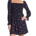 Elodie Long Sleeve Smocked Square Neck Navy Floral Dress Sz S Photo 0