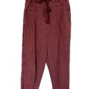 Free People  Margate Pleated Trouser Burgundy Rust Red Autumn Size Small Paperbag Photo 0