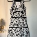 Parker Yonkers Black & White Vintage Floral Combo Contrast-Trim Dress XSMALL NWT Photo 3