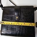 Liz Claiborne  Black Crocodile Embossed Crossbody Wallet, Purse Gold Hardware Photo 7