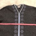 Talbots  vintage wool zip front embroidered cardigan sweater L Photo 5