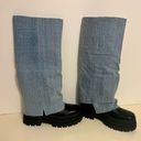 Dolls Kill NWOB Azalea Wang Denim Leg Warmer Knee-High Combat Boot size 9 Photo 2