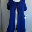 Roxy *NWT*  XL cap sleeve knit two button blue cardigan sweater Photo 0