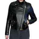 Topshop  Black Faux Leather Jacket 6 Photo 0