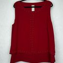 Chico's Red - Double-Layer Embellished Tank Sz 3 Photo 0