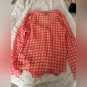 Timing women’s button up salmon polka dot blouse Photo 1