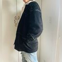 Vintage Suede Leather Jacket 90s Size Small Oversized black Embellsished Photo 7