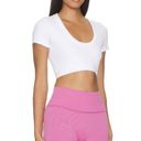 Alo Yoga  Seamless Ribbed Serene Short Sleeve Top in White Size Large Photo 9