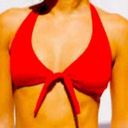 Omkagi NWT  Red Ribbed Tie Front Bikini Top size Large Photo 1