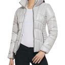 Guess  quilted pearlescent silver puffer jacket Photo 15