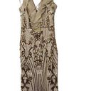 Bariano NWT ASOS ||  Embellish Pattern Gold Sequin Strappy Back Maxi Dress Size 6 Photo 7