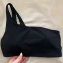 Lululemon Ribbed Nulu Asymmetrical Yoga Bra In Black Photo 2