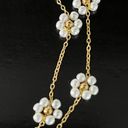 Anthropologie 18K Daisy Flower Prairie Girl Pearl Necklace Matching Bracelet SOLD Photo 4