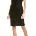 St. John 💕💕 Sequin Tweed Knit Sleeveless Shift Dress Black Gold Metallic 10 NWOT Photo 0