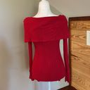 it's our time It’s Our Time Red Off the Shoulder Ribbed Sweater Small Photo 2