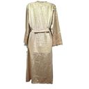 Marilyn Monroe Vtg  by Warners Silk Satin Gold Robe Sheer Lace Sleeves Size P/S Photo 3