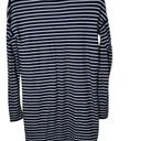 Athleta  Silk Cashmere Retreat Navy/White Striped Front Wide Open Cardigan SxS Photo 2