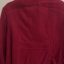 Croft & Barrow NEW  Holiday Red Double Breasted Wool Blend Coat 3X w/Scarf Festivus Photo 9
