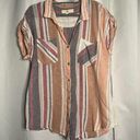 Thread and Supply  Linen Striped Button Up Top Photo 9