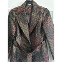 Cache  Metallic Floral Print Blazer Jacket Belted size 2 Photo 6