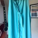 Suzy Shier Women’s Teal Sheer Sleeveless Button Top Size X-Large Photo 1