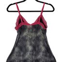 Natori Jose  Black And Grey Patterned Cami With Hot Pink Accents Size M Photo 2