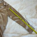 Gold Beige Satin Button Up Collared Shirt Shiny Minimalist Blouse Size Large Tan Photo 7