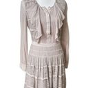 BCBGMAXAZRIA  Kadee Rose Mist 100% SILK Lace Ruffle Trim Dress Frilly Size:8 Photo 0