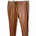 J.Jill  Vegan Faux Leather Leggings Pull On Pants Brown Size Large Petite LP Photo 0