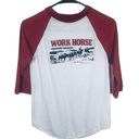 Vintage 1980 Work Horse Tobacco Red Raglan Shirt Small/Medium Photo 0