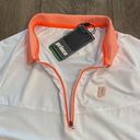 Polo Prince half zip tennis  white and orange short sleeve collared shirt M/L Photo 4