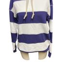 J.Crew  Funnelneck Striped Sweatshirt in Original Cotton Terry Navy Size Small Photo 2