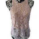 EXPRESS  Peek A Boo Macrame Tank Top Racerback Lace Floral Photo 0