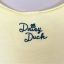 Disney  Daisy Duck Yellow Top Sleeveless Raw Edge Sweatshirt Tank Shirt Sz M New Photo 6