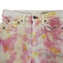 Rag and Bone  Distressed Tie Dye Ankle Flare Jeans Stretch Denim Pink Yellow sz 25 Photo 1