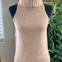 Madewell  Tan & Cream Knit Wool Blend Sleeveless Turtleneck Sweater - Small Photo 0