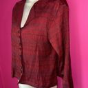 Coldwater Creek  Women’s Petite Small Textured Stripe Red Button Down Top Nwt Photo 1